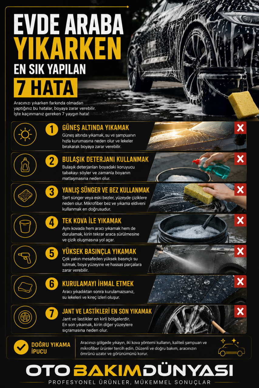 Evde Araba Yıkarken En Sık Yapılan 7 Hata | Otobakım Dünyası
