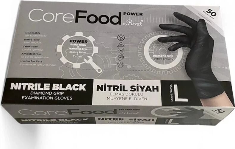 Nitril Çok Amaçlı Uygulama Eldiveni Large (L) 50'li Paket