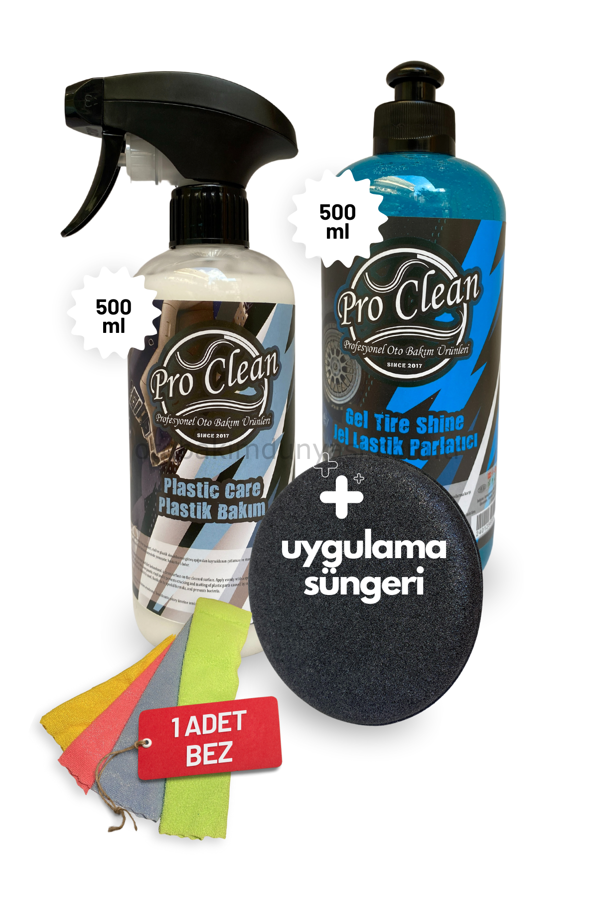 Oto Bakım Set - Plastik ve Torpido Bakım Sütü & Jel Lastik Parlatıcı