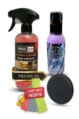 Oto Bakım Set - Döşeme Temizleyici Premium ve Torpido Plastik Bakım Krem