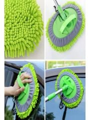 Mikrofiber Oto Yıkama Mop Yeşil Yedek Başlıklı