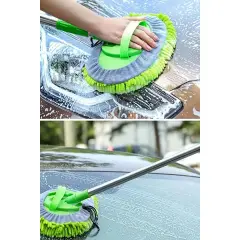 Mikrofiber Oto Yıkama Mop Yeşil Yedek Başlıklı