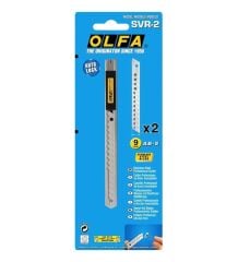 OLFA SVR-2 Çelik Gövdeli Otomatik Kilitli Dar Maket Bıçağı (2 Yedek Bıçak)