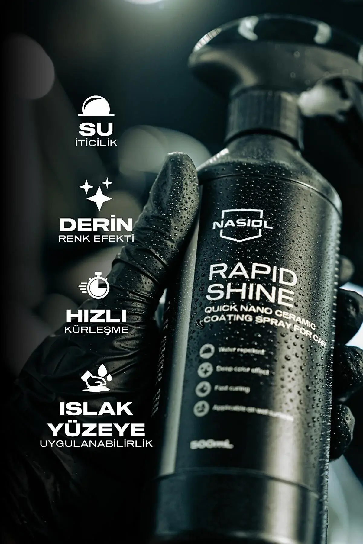 Nasiol RapidShine Araçlar İçin Hızlı Nano Seramik Kaplama Spreyi 500 ML