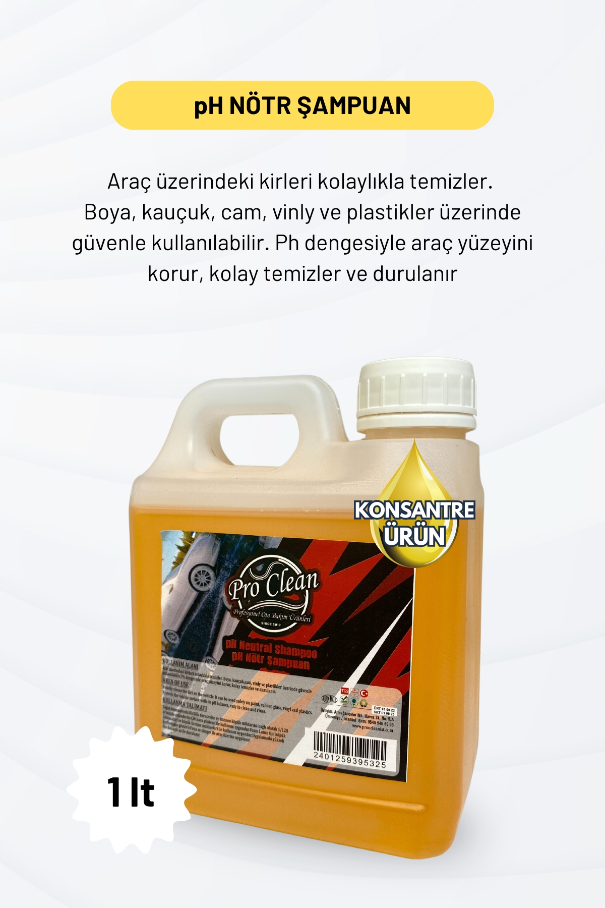 PROCLEAN Ph Nötr Oto Şampuanı 1lt