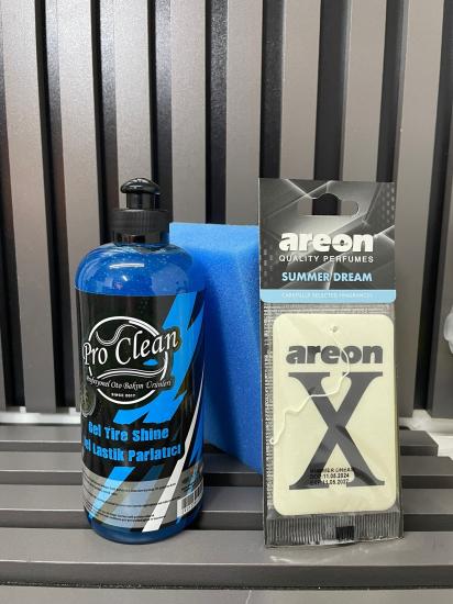 ProClean Lastik Parlatıcı Jel - Areon X Summer Dream BEYAZ Araç Kokusu - Uygulama Süngeri